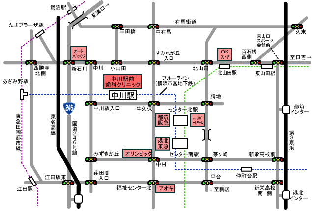 都筑区周辺地図